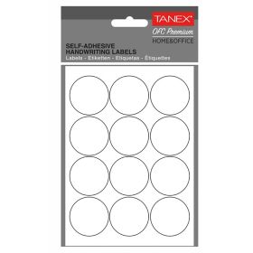 Etichete autocolante rotunde albe, 32 mm, TANEX, 120 buc/set