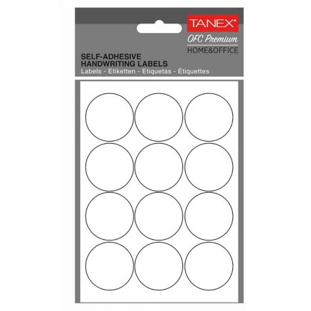 Etichete autocolante rotunde albe, 32 mm, TANEX, 120 buc/set