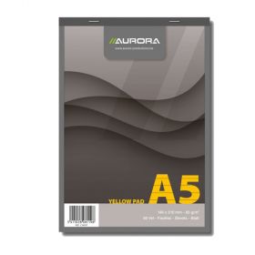 Blocnotes A5, 80 file dictando, hartie galbena, AURORA Office