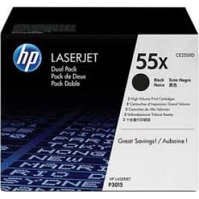 DUAL PACK CARTUS TONER NR.55X CE255XD (2XCE255X) 2X12,5K ORIGINAL HP LASERJET P3015