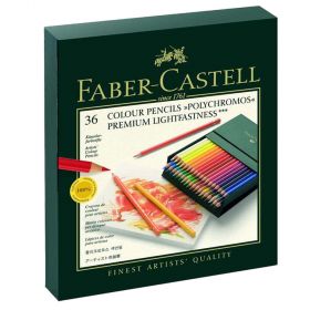 Creioane colorate Polychromos FABER-CASTELL, 36 culori/cutie studio, FC110038 