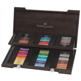 Creioane colorate FABER-CASTELL PITT Artist 90 buc/set, cutie lemn, FC167400