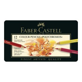 Creioane colorate Polychromos FABER-CASTELL, 12 culori/cutie, FC110012 