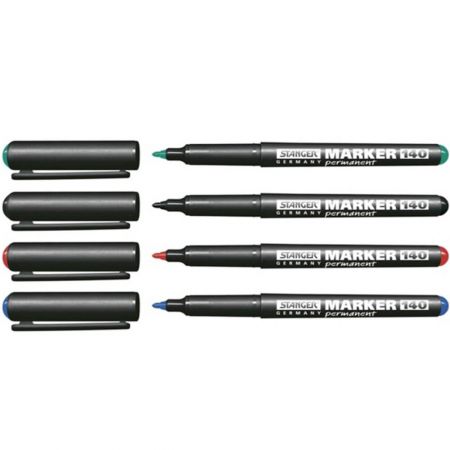 Marker subtire permanent STANGER 4 culori/set
