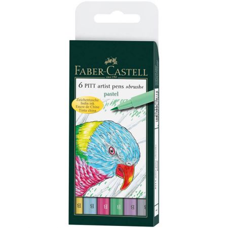 Pitt Artist Pen pastel FABER-CASTELL, 6 buc/set