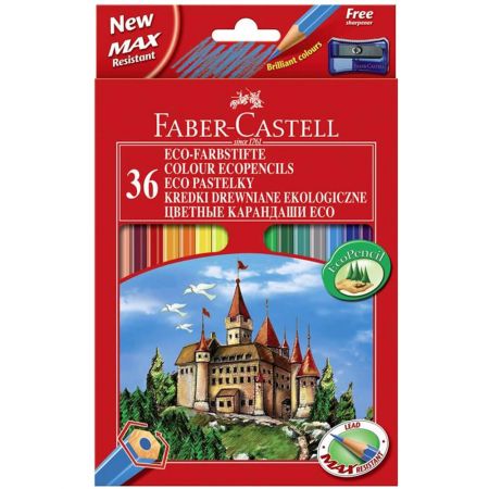Set creioane colorate eco FABER-CASTELL, 36 culori