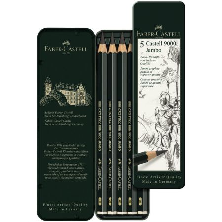 Set creion grafit FABER-CASTELL 9000 Jumbo 5 buc