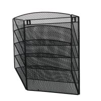 Display metalic de perete pentru reviste si pliante, 5 X A4, Q-CONNECT Mesh Display metalic de perete pentru reviste si pliante, 5 X A4, Q-CONNECT Mesh