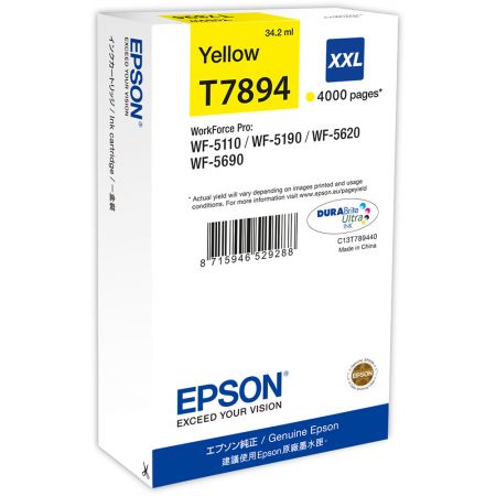 CARTUS YELLOW XXL C13T789440 ORIGINAL EPSON WORKFORCE PRO WF-5620DWF