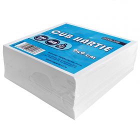 Rezerva cub din hartie alba 9x9 cm, 60g/mp, 500 file/set, PAPERLAND