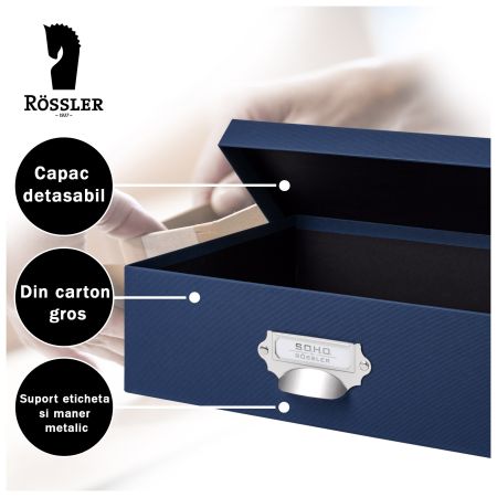 Cutie depozitare cu suport eticheta si maner ROSSLER Soho| Office