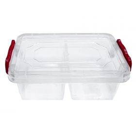 Cutie depozitare din plastic cu 2 compartimente, manere si capac, 0.5 l, STERK