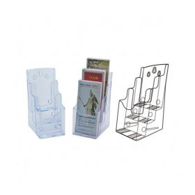 Display plastic pentru pliante, 3x1/3 A4, KEJEA - transparent