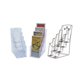 Display plastic pentru pliante, 4x1/3 A4, KEJEA - transparent