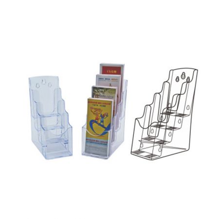 Display plastic pentru pliante, 4x1/3 A4, KEJEA - transparent
