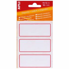 Etichete autocolante albe si chenar color, 34x78 mm, 6x3 buc/set, APLI