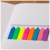Index autoadeziv plastic tip sageata 45x12 mm, 8 culori neon+rigla, D.RECT