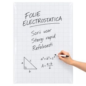 Folie electrostatica alba, matematica, 60x80 cm, 15 buc/set