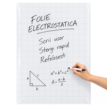 Folie electrostatica alba, matematica, 60x80 cm, 15 buc/set