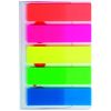 Index autoadeziv plastic 45x12 mm, 5 culori neon, 125 file/set KORES
