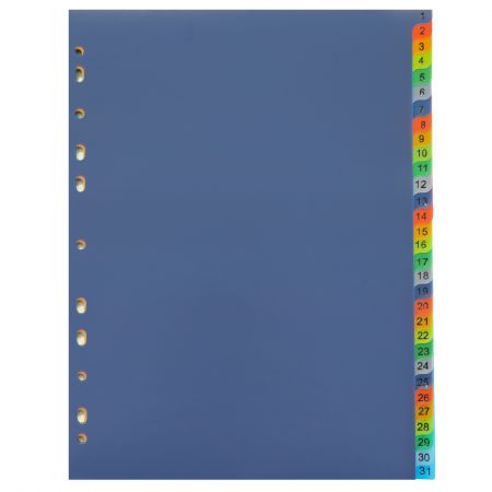 Index plastic color numeric 1-31, OPTIMA