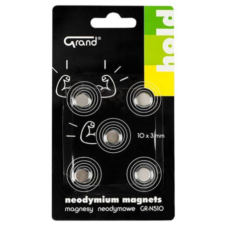 Magneti puternici neodim, D 10 mm, GRAND GR-N510, 5 buc