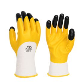 Manusi de lucru textil/nitril, DELI, 2 buc/set