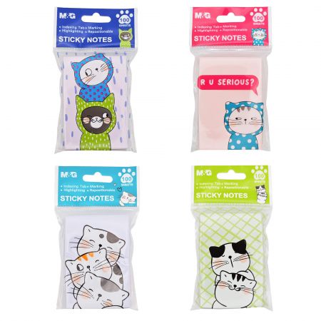 Notes autoadeziv 76x51 mm, 100 file, M-G, So Many Cats