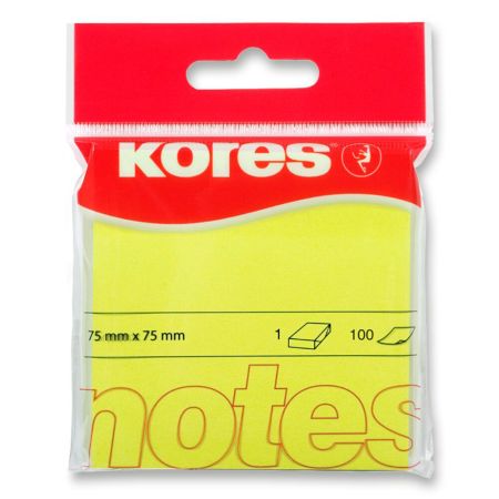 Notite autoadezive 75x75 mm KORES Pastel, 100 file