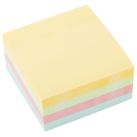 Notite adezive colorate 76x76 mm D.RECT Pastel, 400 file/set