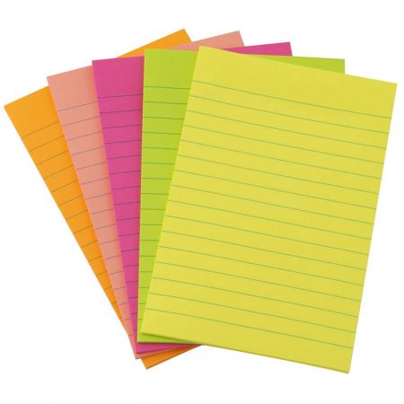 Postit liniat 98x150 mm, neon D.RECT 