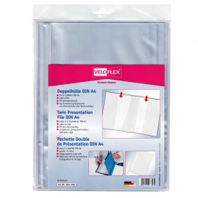 Rezerva folii mapa de prezentare, A4, duble, VELOFLEX, 10 buc/set