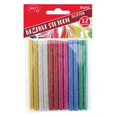 Rezerve silicon 7 mm, 12 buc/set DACO Glitter RS207