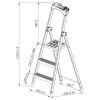 Scara aluminiu cu 3 trepte si suport de scule, pliabila, TWINCO 3028-3
