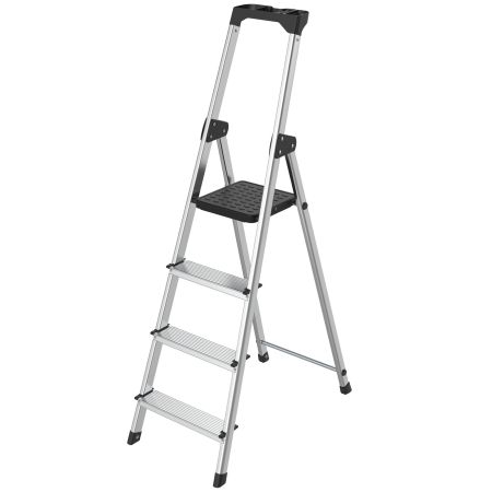 Scara aluminiu cu 4 trepte, suport de scule, pliabila, TWINCO