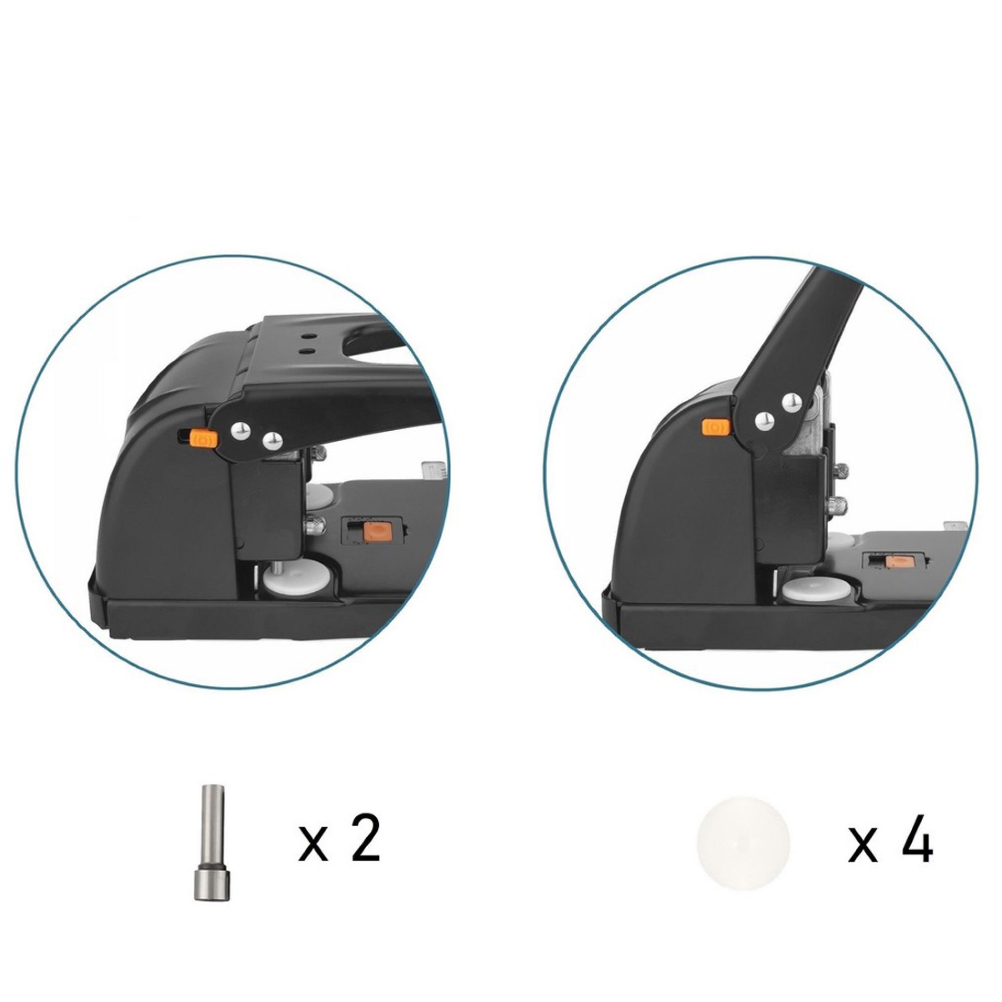 Set 2 cutite si 4 tampoane perforator D.RECT 1300 | Office Direct