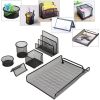 Set 6 piese organizare birou, metal, Mesh