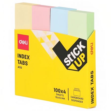 Stick index hartie color 76 x 19 mm, 4 culori, DELI A110