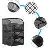 Suport accesorii birou, metalic, cu 3 sertare Mesh 3173