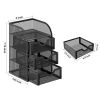Suport accesorii birou, metalic, cu 3 sertare Mesh 3173