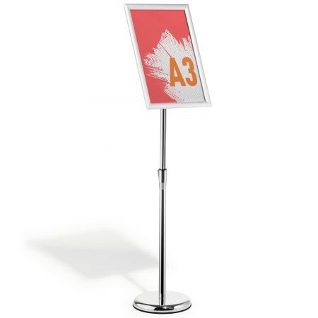 Suport de afis A3 cu picior din aluminiu si rama click, DURABLE