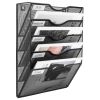 Suport de perete vertical pentru documente, metalic, 5 rafturi, Mesh
