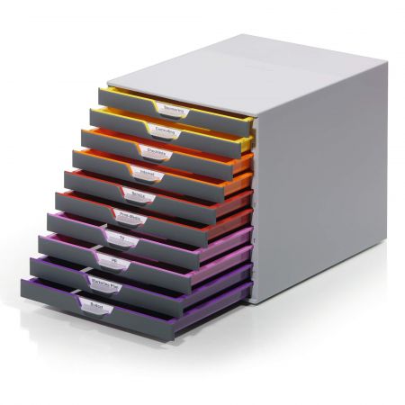 Suport documente birou, 10 sertare, DURABLE Varicolor