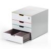 Suport documente birou 4 sertare si inchidere cheie, DURABLE Varicolor Mix 