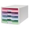 Suport documente birou cu 4 sertare, culori pastel, HAN Impuls 2.0, tip deschis