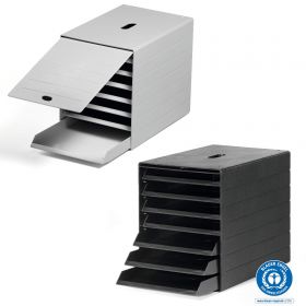 Suport documente birou cu 7 sertare, DURABLE Idealbox Plus