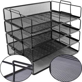 Suport documente metalic, cu 4 tavite suprapozabile, Mesh