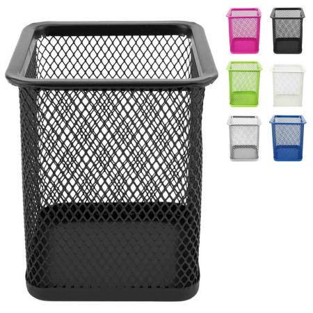 Suport instrumente de scris metalic, forma patrata, Mesh