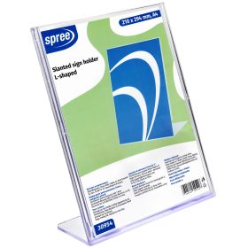 Display plastic pentru prezentare forma L, A4, transparent, portrait SPREE 30954