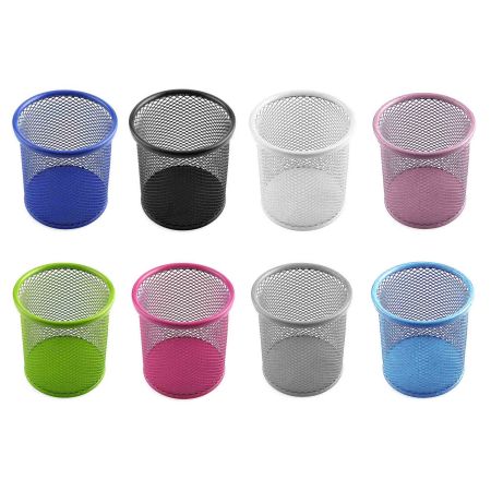 Suport instrumente de scris metalic, cilindru, Mesh